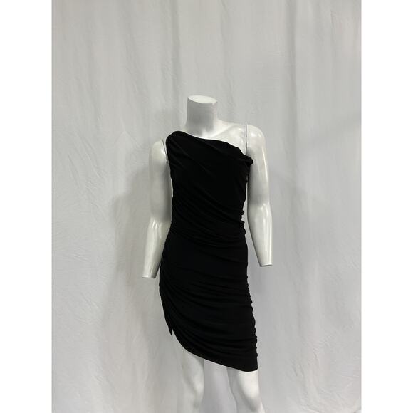 Norma Kamali 'Diana' Black Polyester Mini Dress Size XS - Picture 2 of 5